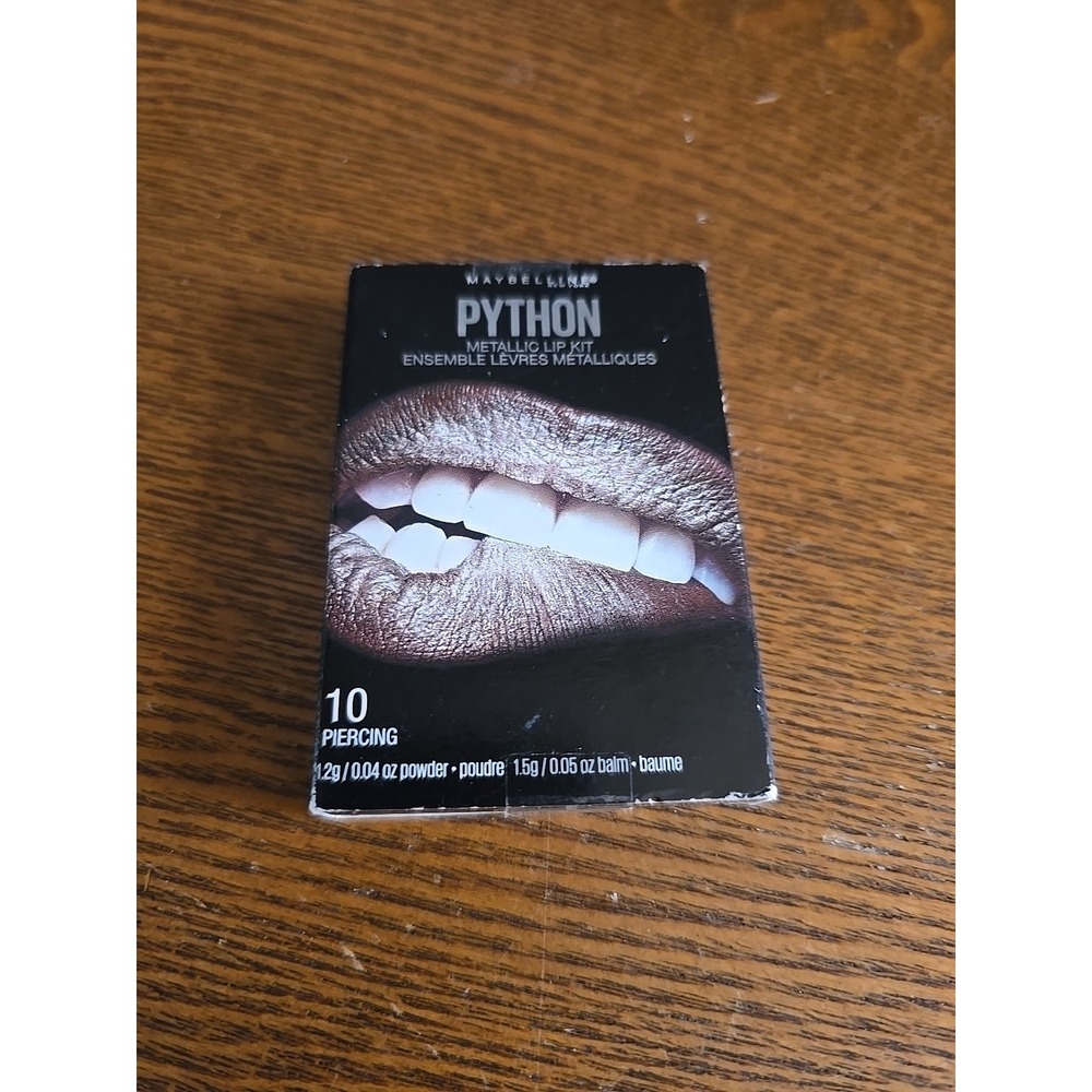Maybelline-NEW YORK-Python-Metallic Lip‎ Kit-#10 PIERCING-NIB!! - Picture 2 of 4